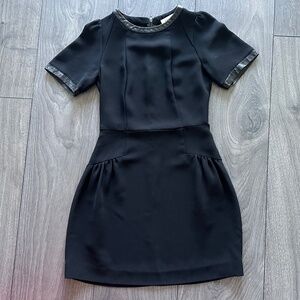 Sandro Mini Leather Detail Dress (Sz 1)